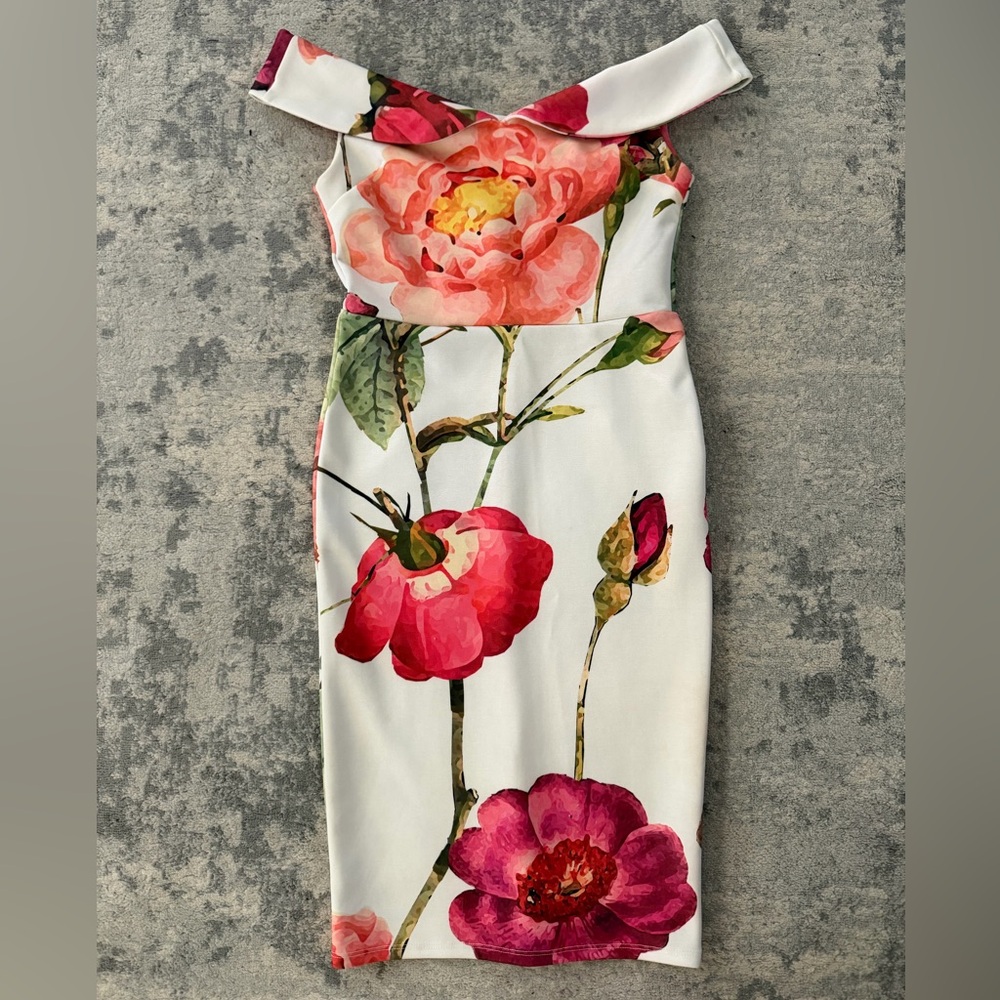 Hope & Ivy Floral Print Off-Shoulder Dress